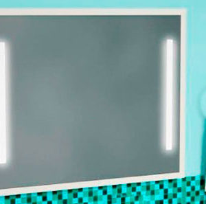 Espelho com Luminária Embutida de 1,20m Moldura Branca REF 101B
