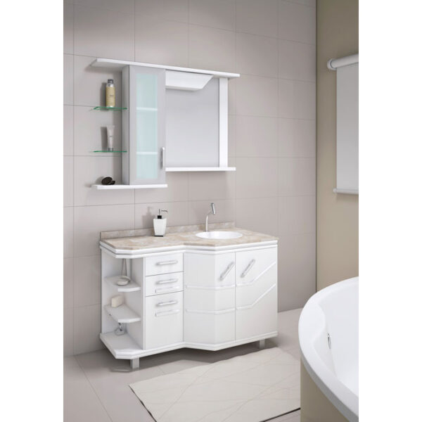 Conjunto para Banheiro 1,10mt Branco Ravenna Para Granito